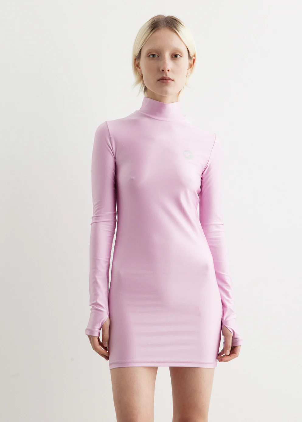 High Neck Fitted Mini Dress