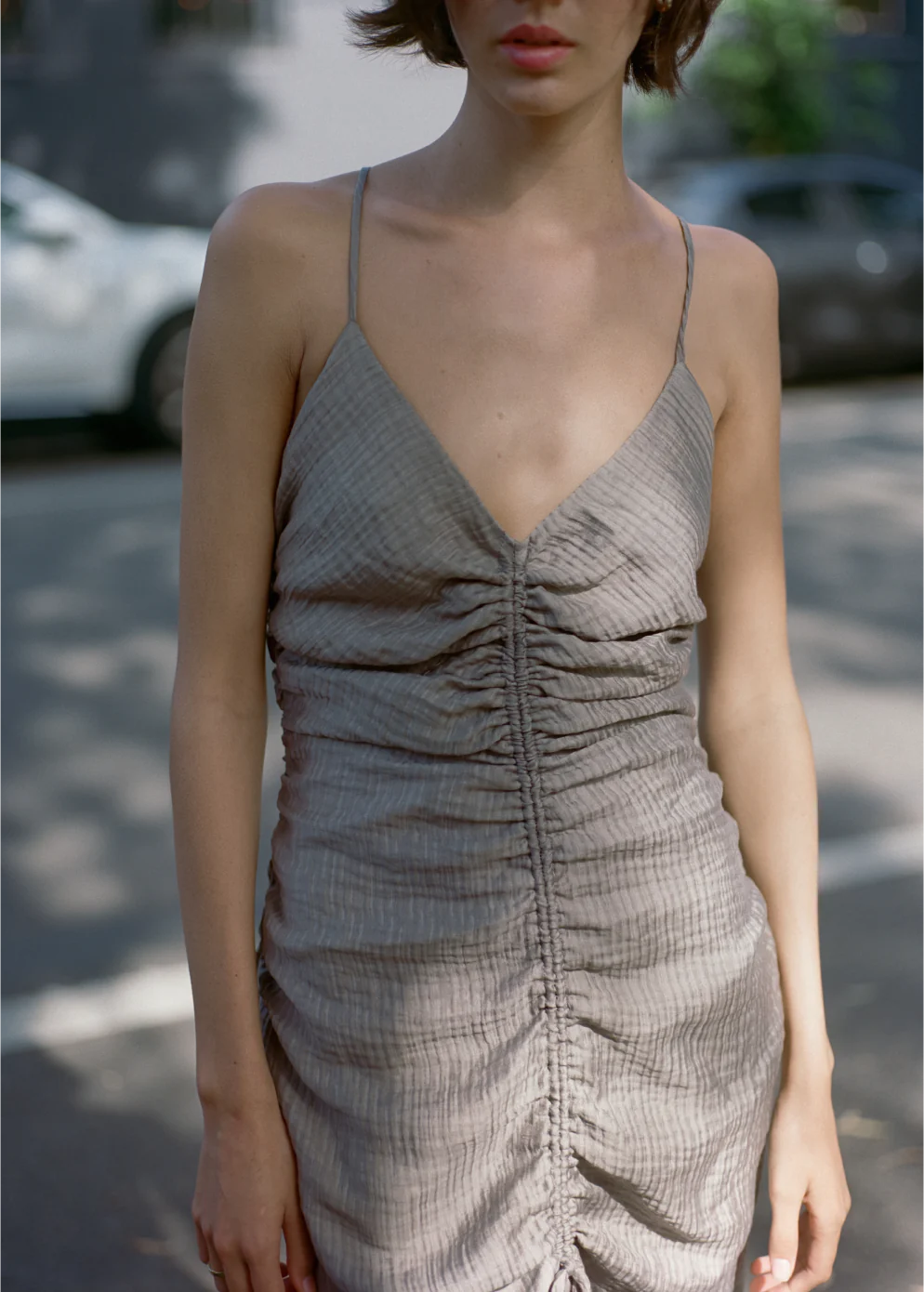 Scatter Ruched Midi Dress