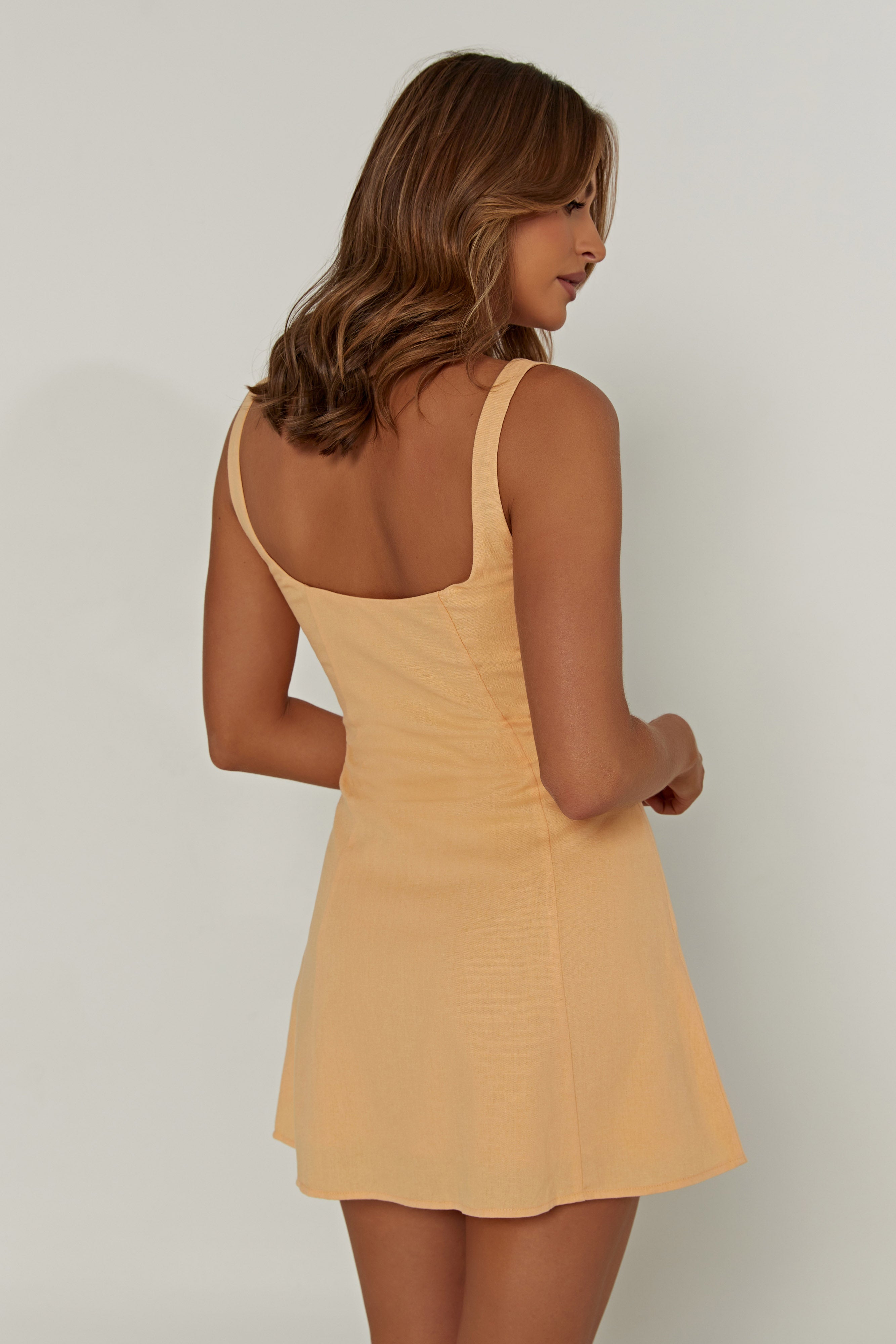 MESHKI Tandie Linen Flare Mini Dress - Mango