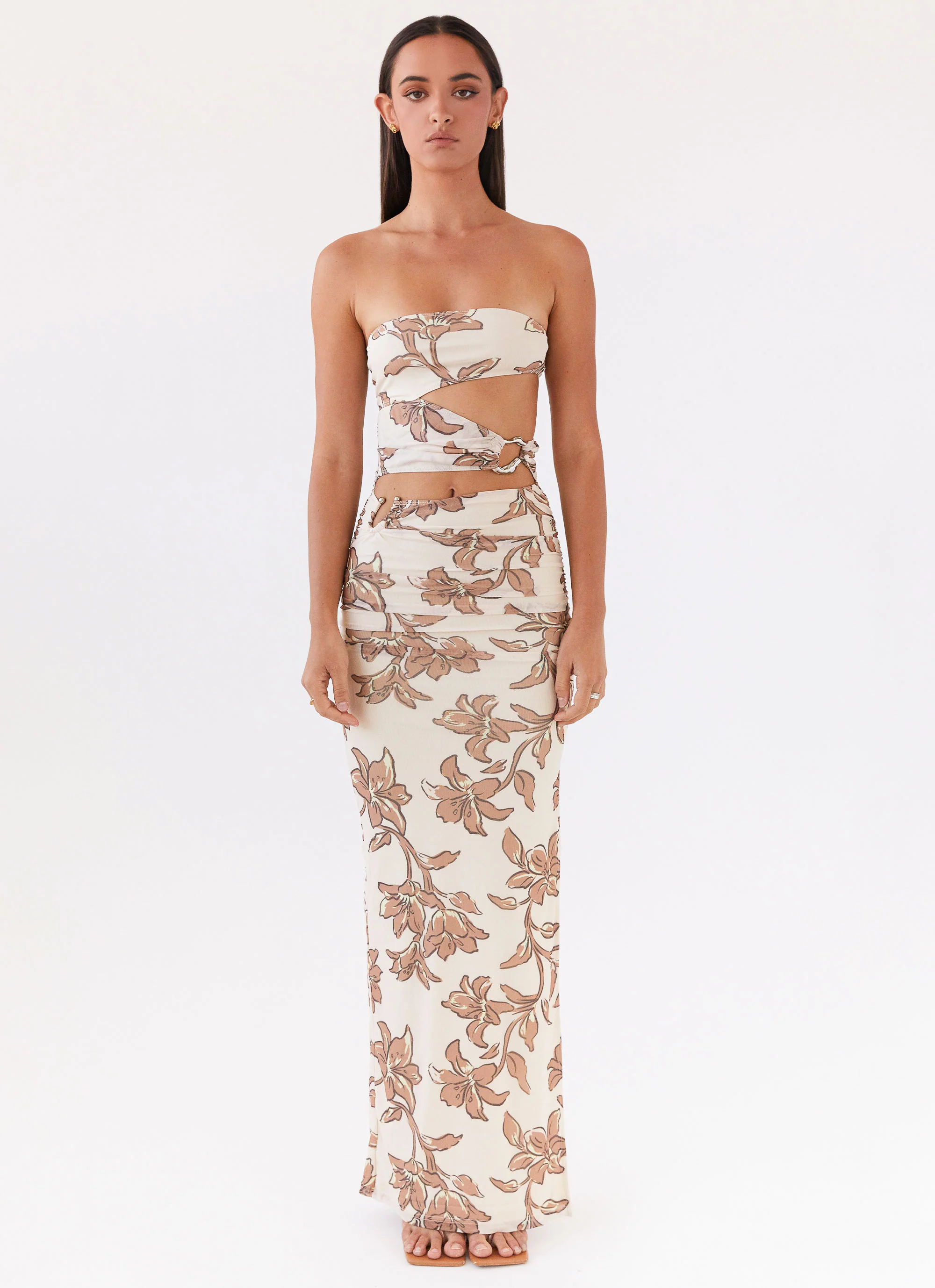 MESHKI Into Pieces Mesh Maxi Dress - Hazel Bloom