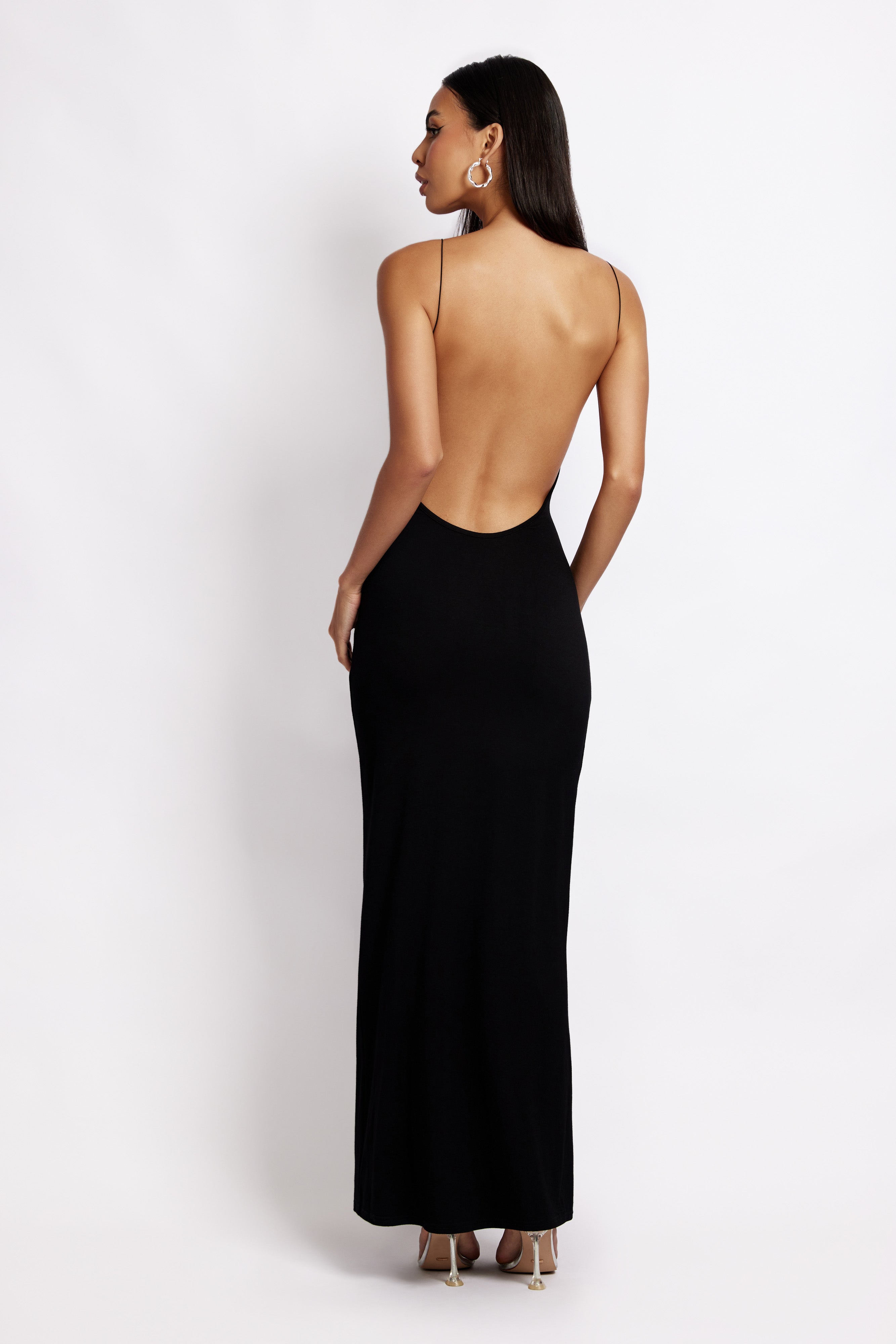 MESHKI Kirsty Strappy Circle Cutout Maxi Dress - Black